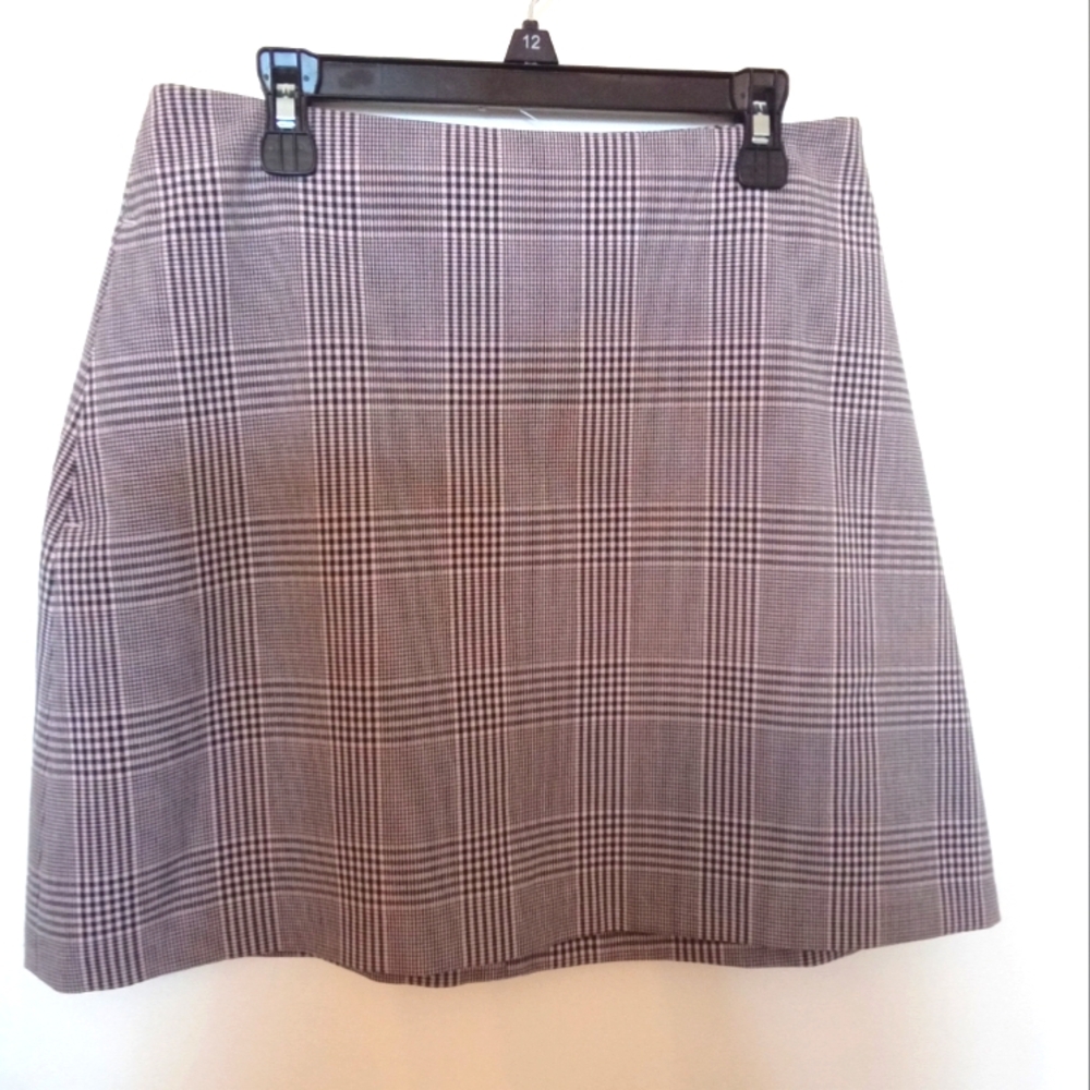 Wilfred Grey & Pink Glen Check Mini Lined Skirt with Pockets Size 6 Women